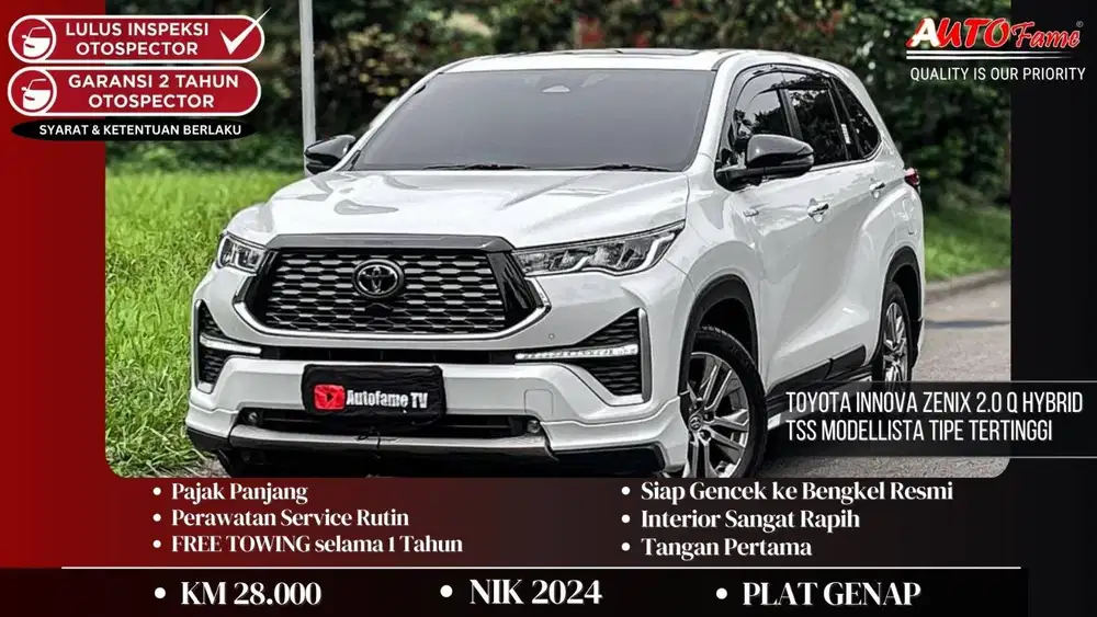 Toyota Innova Zenix 2.0 Q Hybrid TSS Modellista TIPE TERTINGGI N