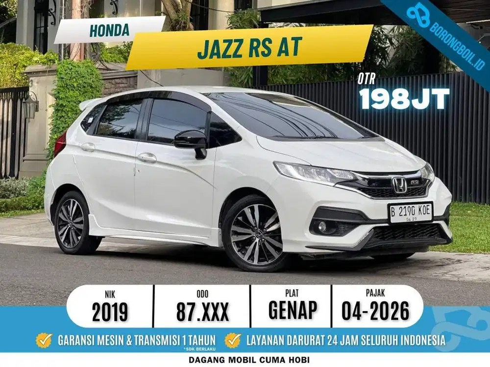 HONDA JAZZ RS CVT 2019 PAJAK PANJANG
