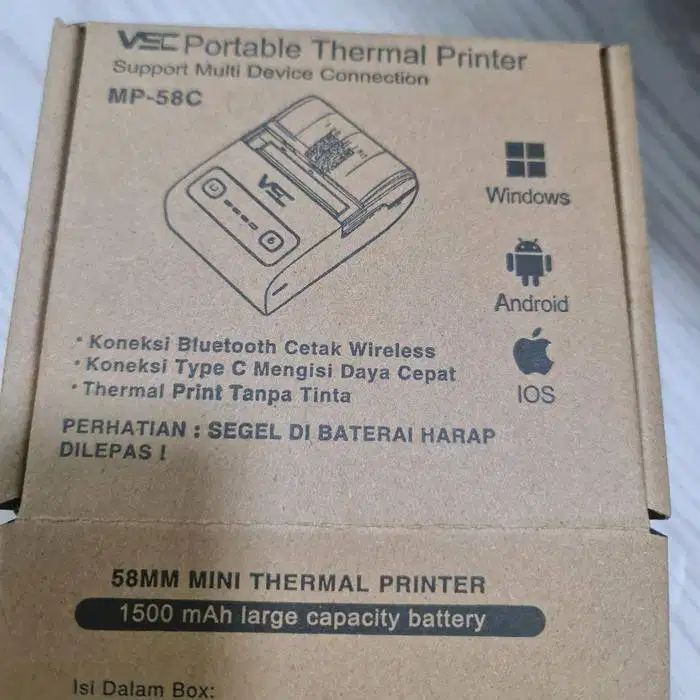 printer struk mobile thermal bluetooth VSC 58A 58mm garansi