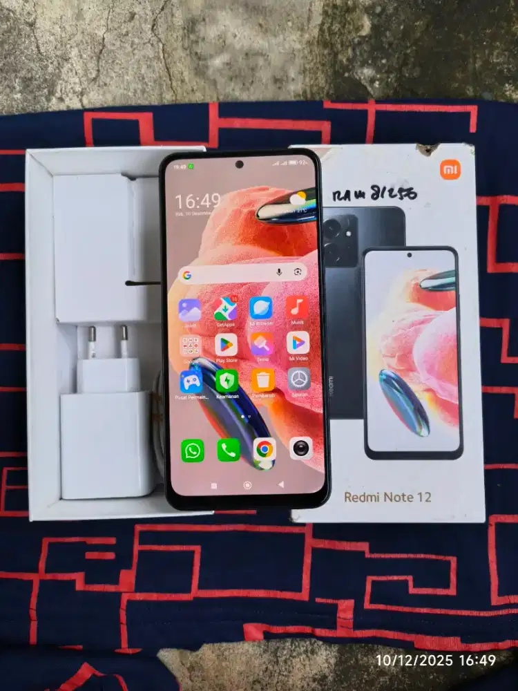Redmi Note 12 4G 8/256 Fullset segel mulus no minus siap pakai