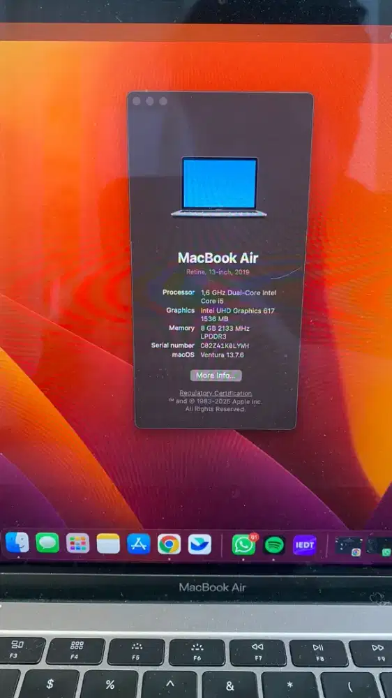 Macbook air retina 2019 8/256Gb 13inch