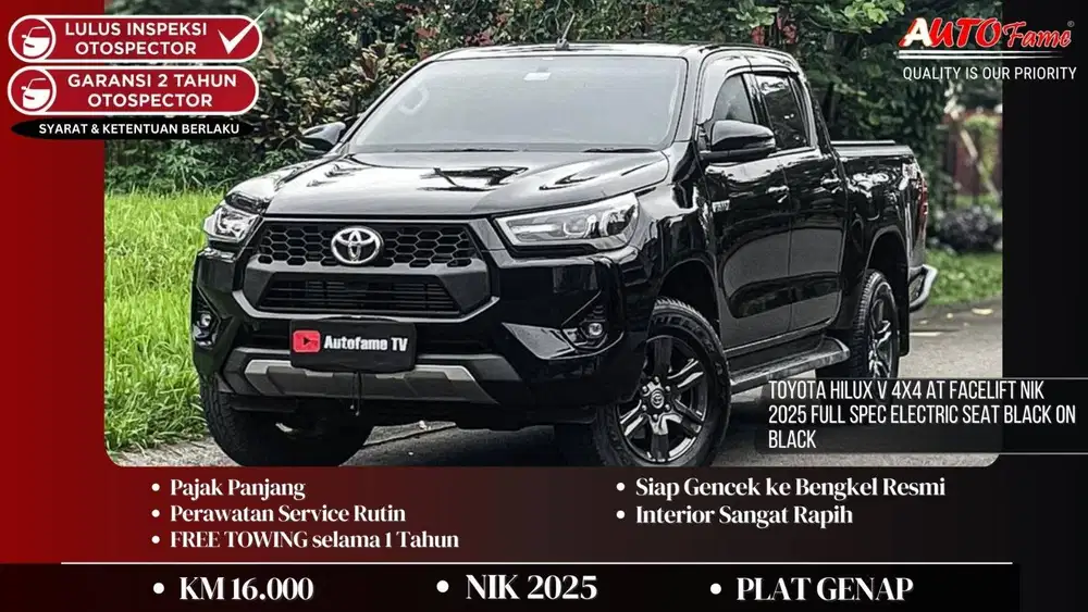 Toyota Hilux V 4x4 AT Facelift NIK 2025 Full Spec Electric Seat