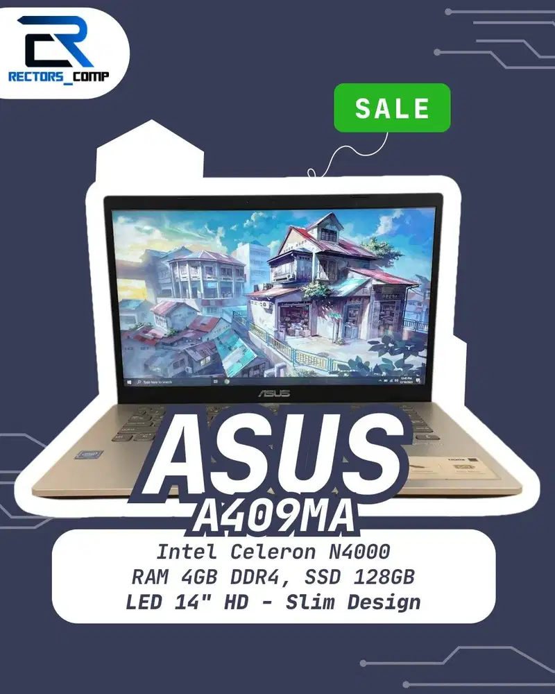 ASUS A409MA - Intel Celeron N4000, 4GB RAM, 2 slot SSD Sata + NVME
