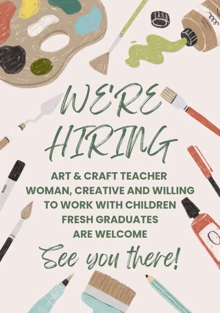 DICARI guru dalam bidang art & craft