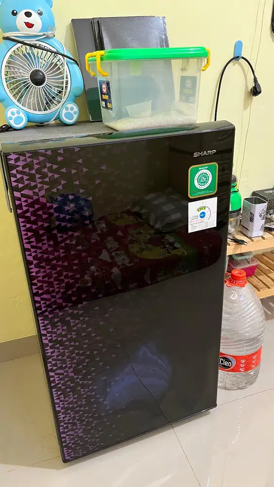 ￼Sharp Kulkas 1 Pintu SJ-X165MG-GB SHINE Magneglas Series Blue 133L