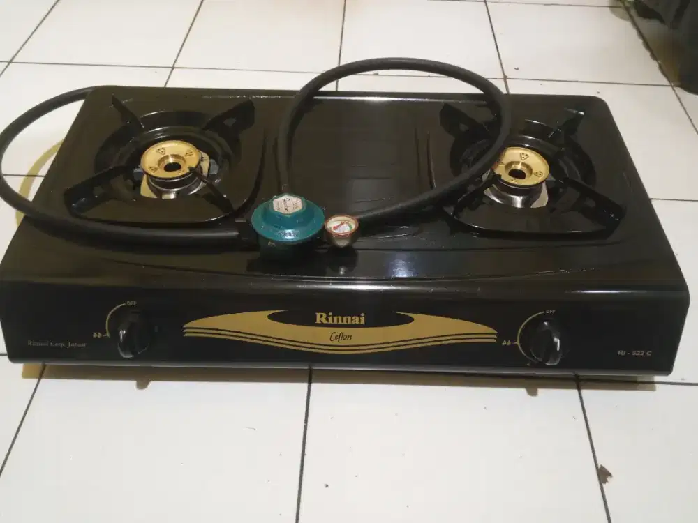 Kompor gas Rinnai 2 tungku + selang regulator