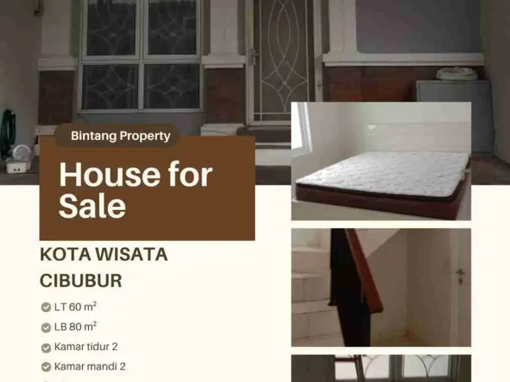 DIJUAL & SEWA rumah di kota wisata, Cibubur