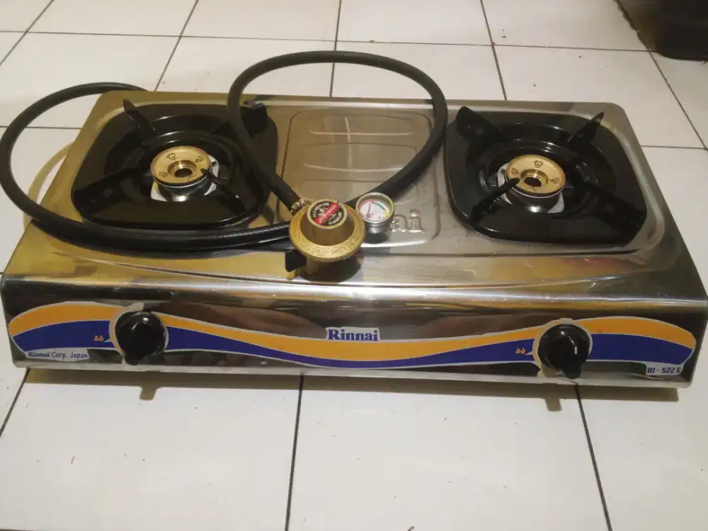Kompor gas Rinnai 2 tungku + selang regulator