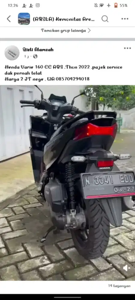Di jual Vario 160 CC ABS .THN 2022