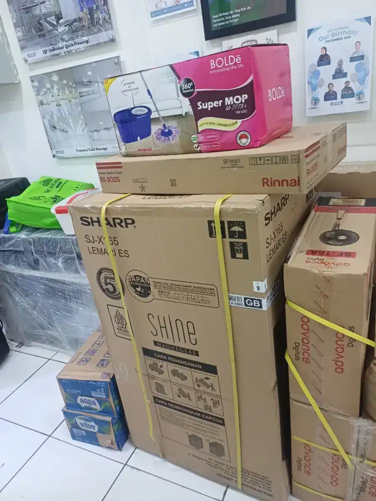 Jual kulkas, kompor rinai 2 tungku dan Mop blonde