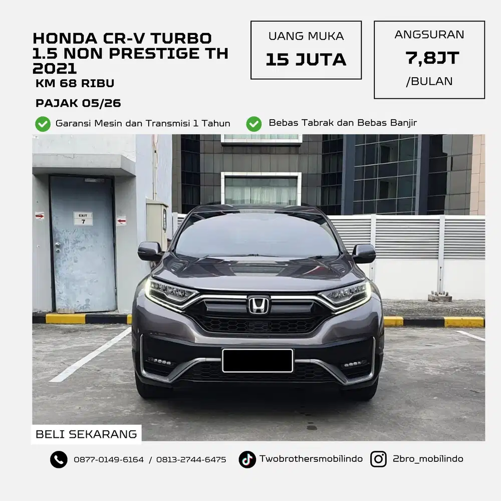 ‼️DP 15JT WARNA FAVORIT‼️
HONDA CR-V 1.5 TURBO A/T TH 2021
