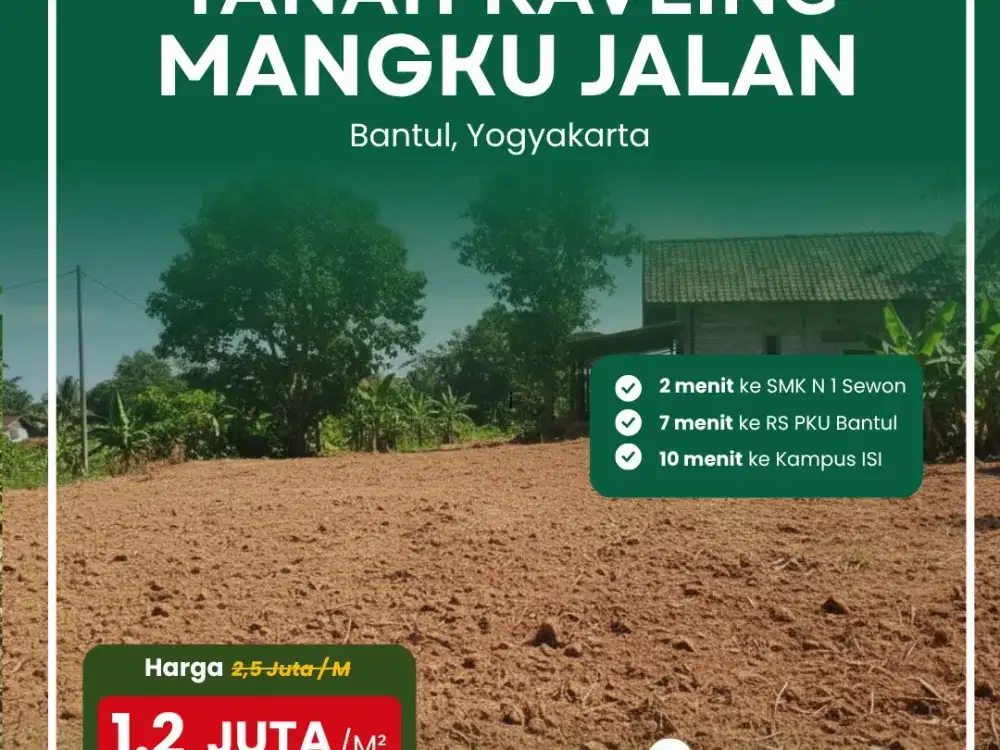 Tanah Murah Bantul Dekat Kampus ISI Harga 1 Jutaan