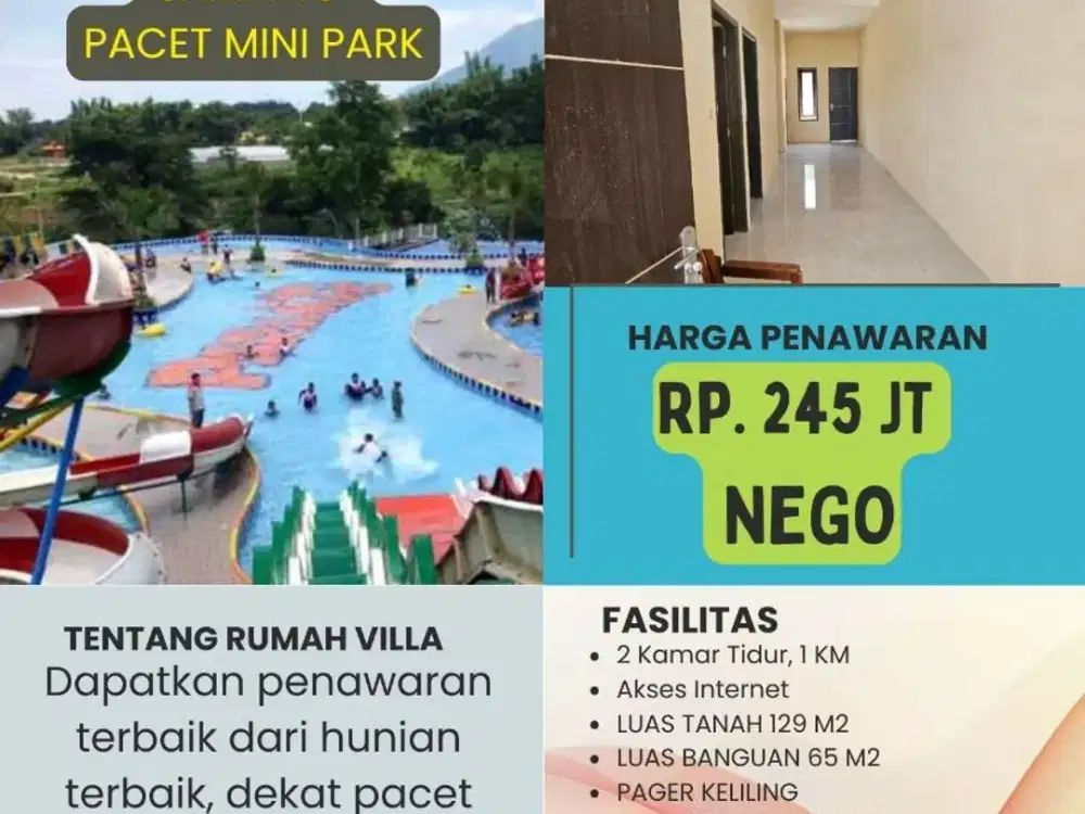 JUAL RUMAH VILLA BARU PACET Smpng PMP 129 m2