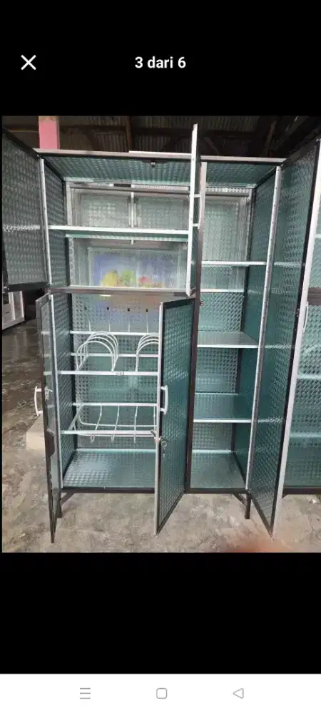 Rak piring almini full kaca