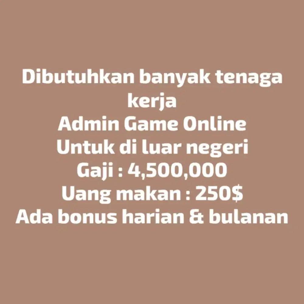 Dibuka lowongan kerja admin