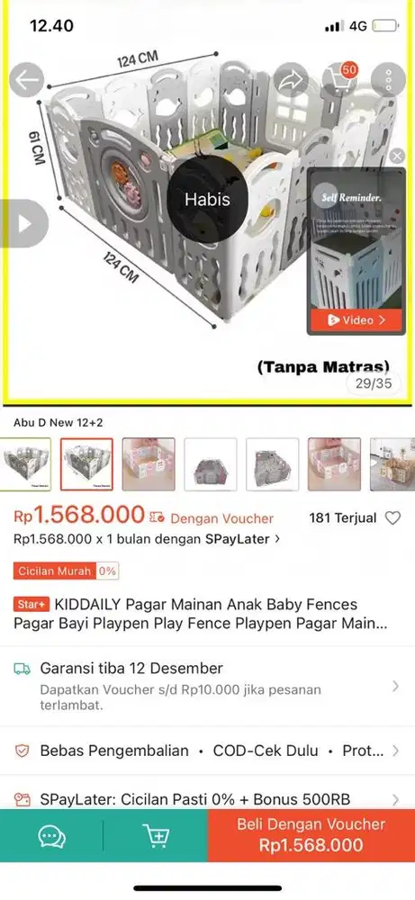 Pagar bayi anak (Playfence 12+2)