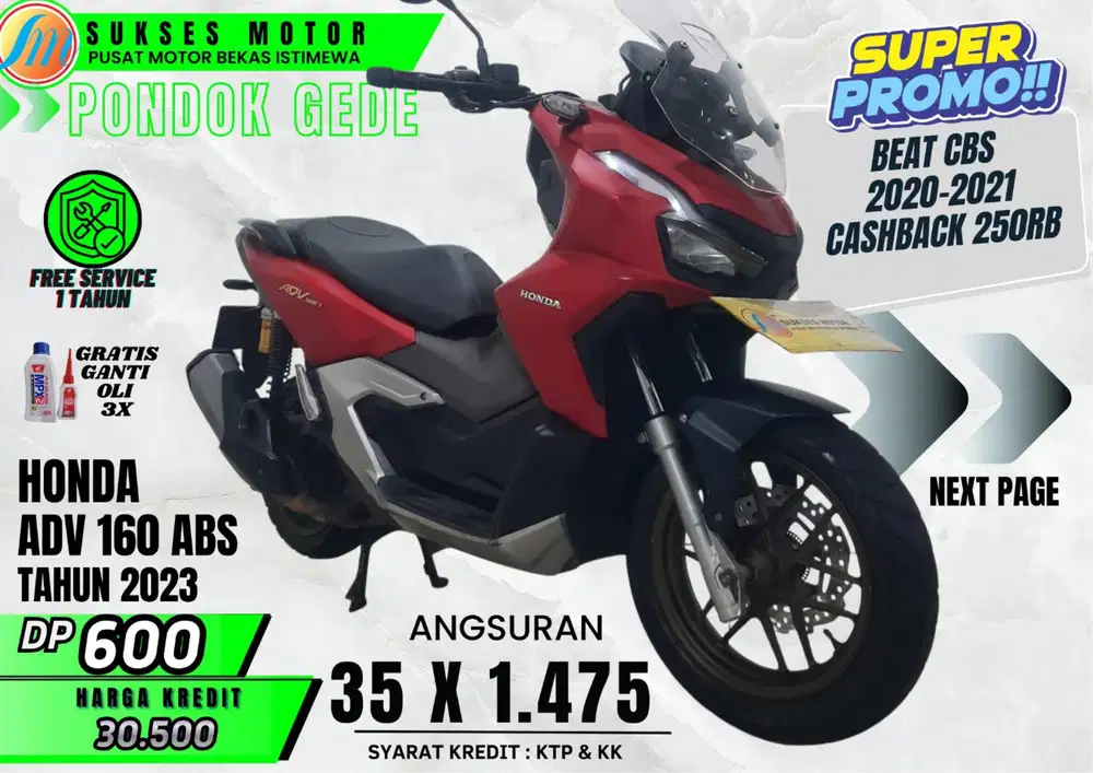 ADV 160 ABS TH 2023 DP MURAH ANGS RINGAN PROSES MUDAH CEPAT