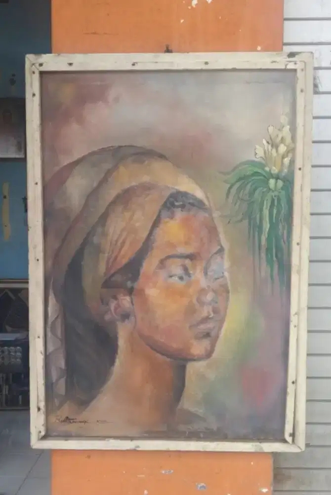 Lukisan kanvas gadis cantik