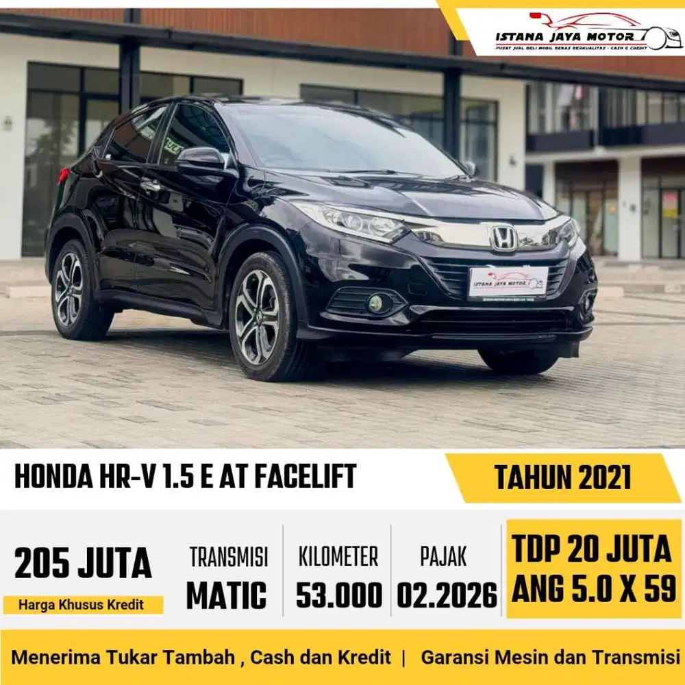 FIRST HAND HONDA HRV E 1.5 AT 2021 HITAM