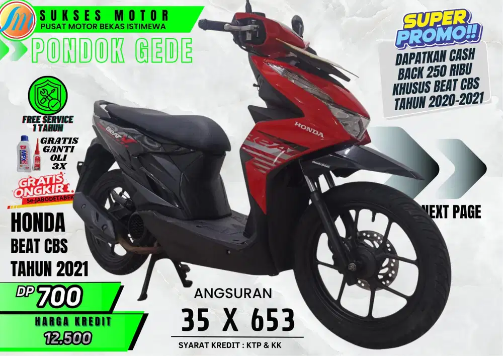 Promo cashback 250Rb BEAT CBS TH 2021 DP MURAH ANGS RINGAN