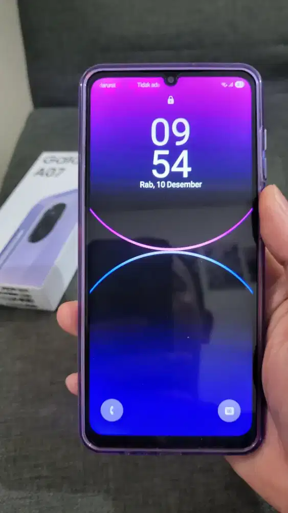 Dijual Samsung A07 terbaru Ram 4+4 Gb memory 64GB warna ungu