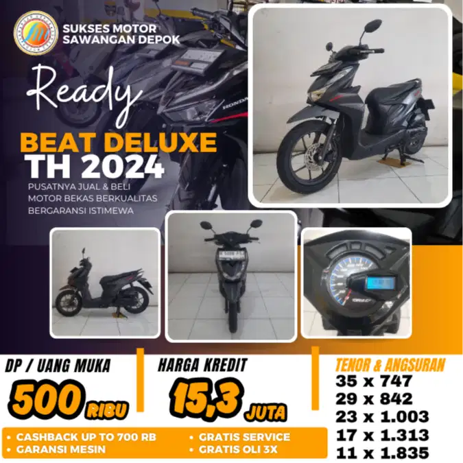 MULUS BERGARANSI HONDA BEAT DELUXE TH 2024 BISA CASH KREDIT DP 500