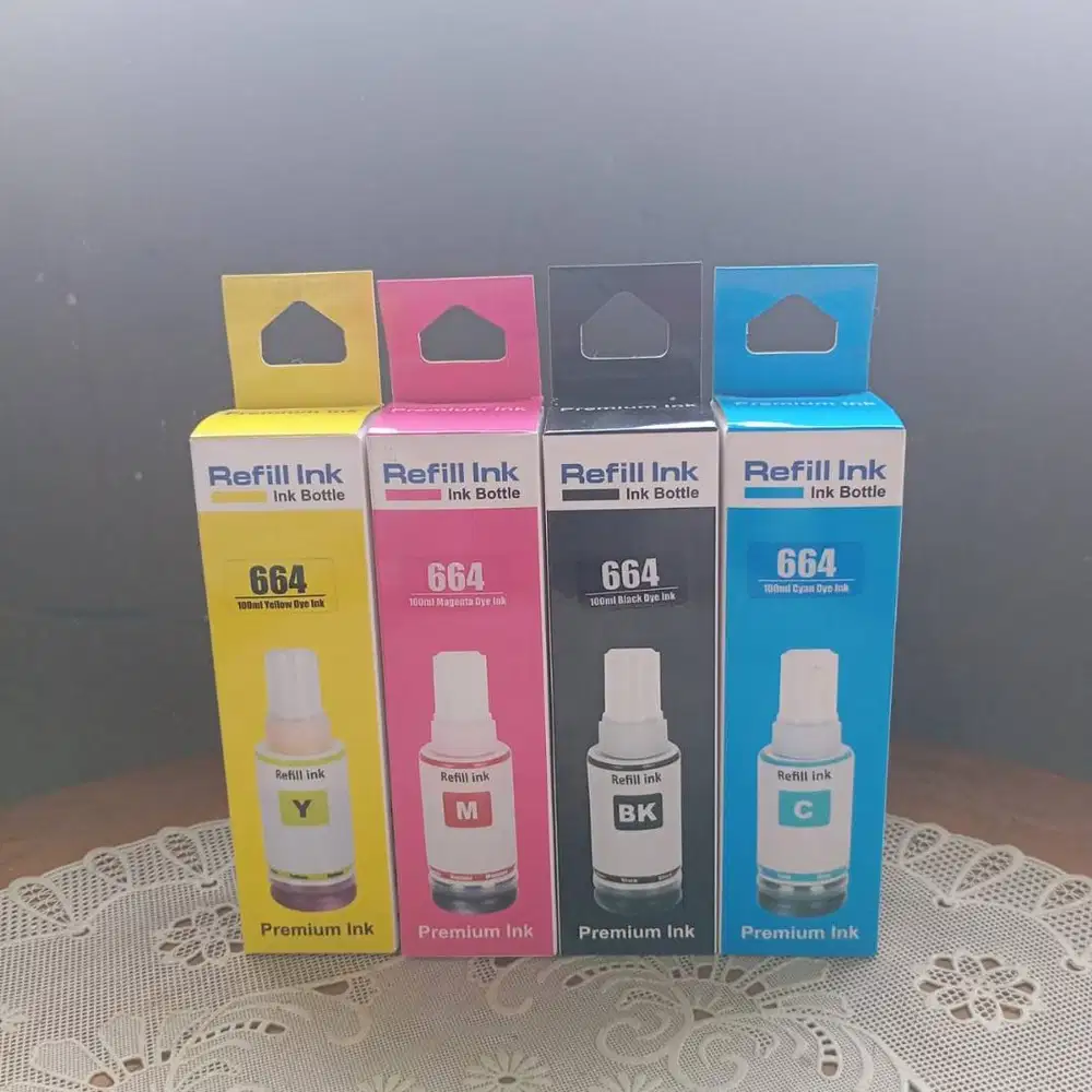 Tinta Printer Isi Ulang Refill Premium Ink Epson 664 100ml 1 set CMYK
