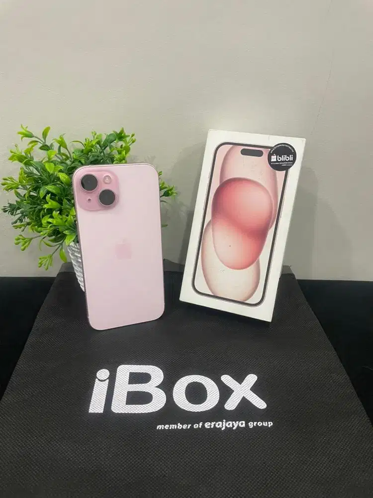 IPhone 15 128GB iBox Pink mulus Fullset Ori BH 90% 3Utool 98 Permanent