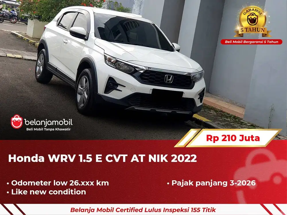 [ GARANSI 5TH ] Honda WR-V WRV WR V 1.5 E CVT AT 2022/2023