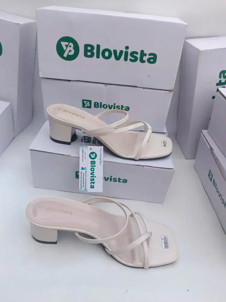 Blovista Strappy Creamy Nude Sandal Hak Tinggi | Cocok Segala Outfit