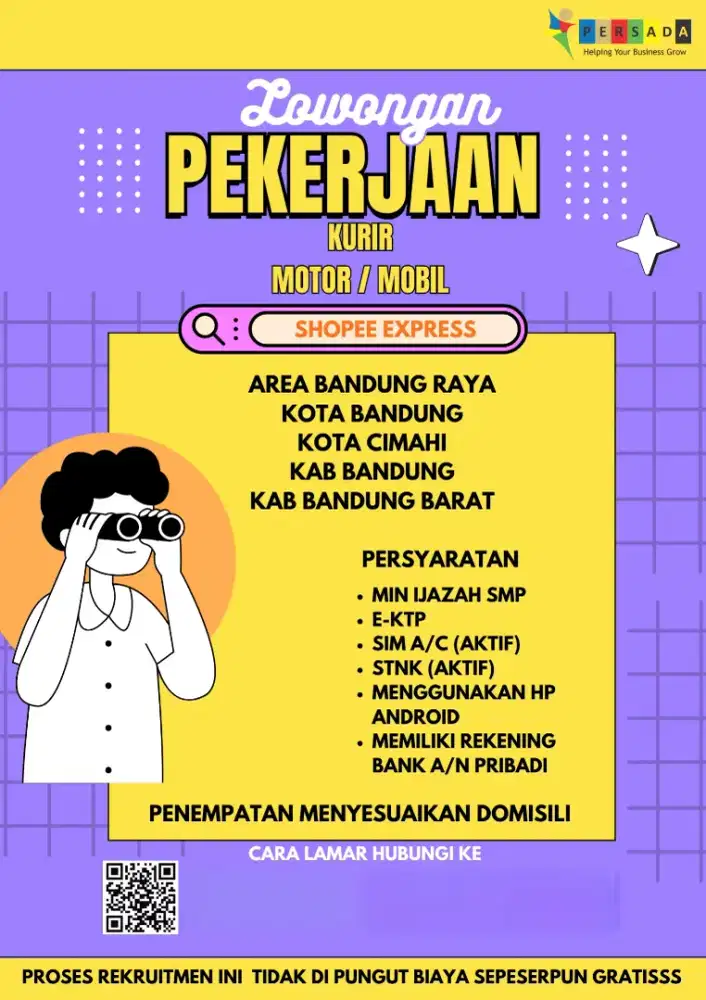 Lowongan kerja kurir motor / mobil shopee express
