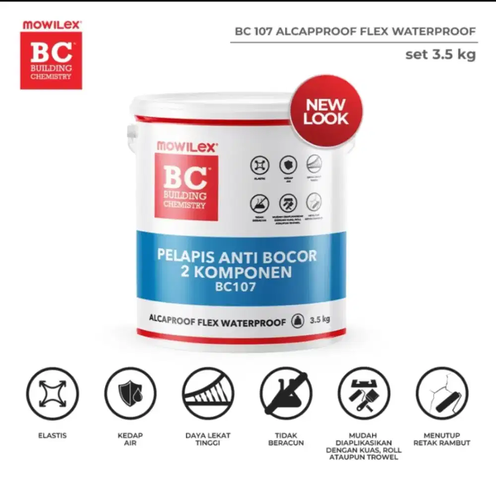 dijual rugi mowilex BC 107 Alcaproof flex water proof pelapis anti boc