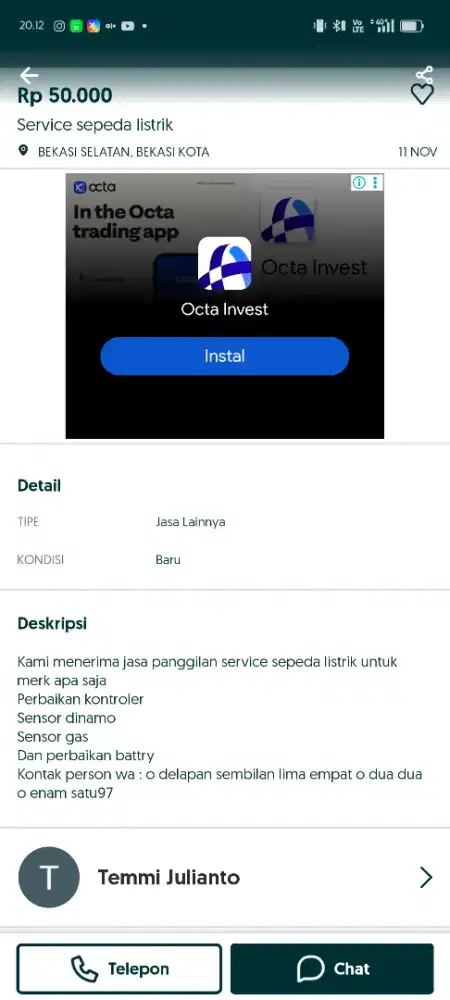 Hati² jasa service sepeda listrik abal²
