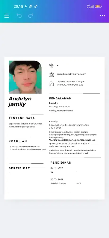 Saa sedang mencari pekerjaan apa saja