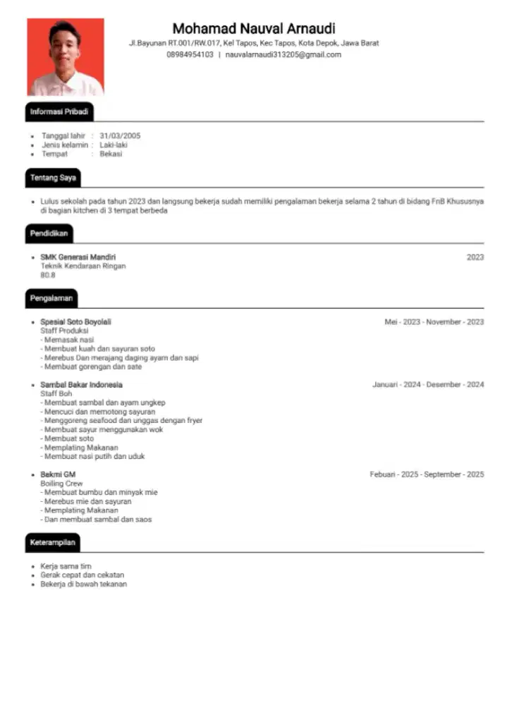 Sedang mencari pekerjaan