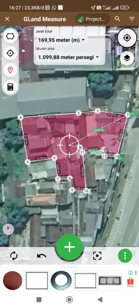 Dijual Tanah 1600m2 Dekat Bundaran Waru Sidoarjo