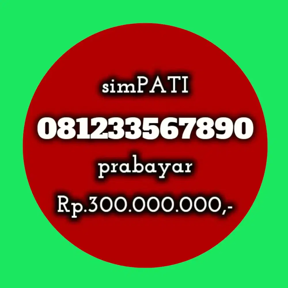 NOMOR CANTIK SIMPATI 34567890