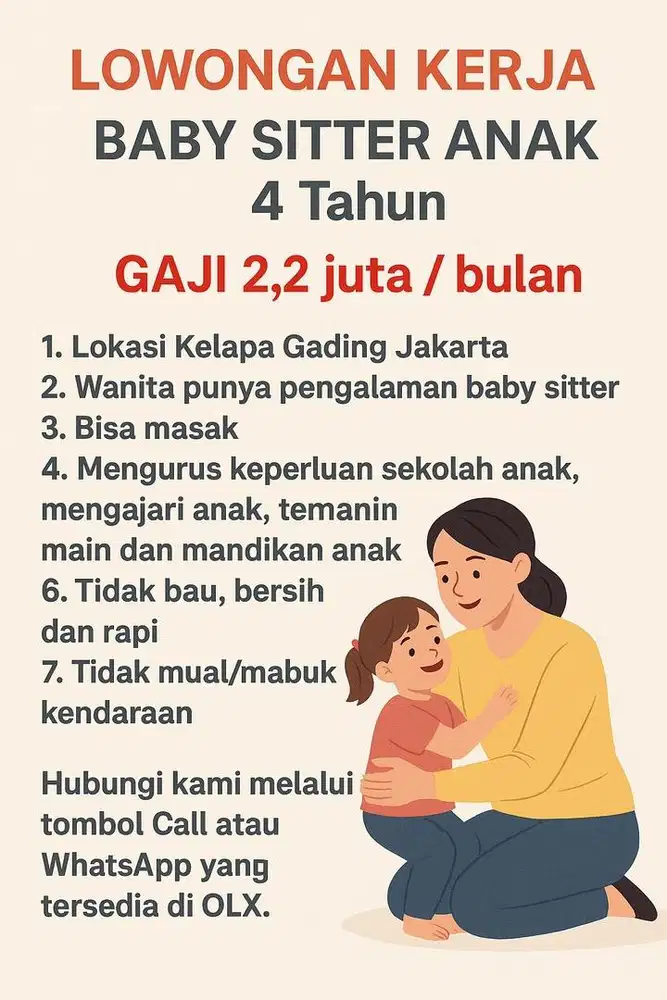 Lowongan ART HANYA MOMONG SAJA