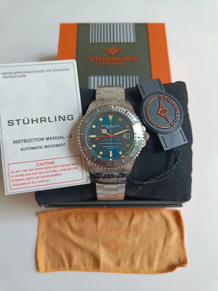 Stuhrling DIVER Original DEPTHMASTER Heritage 883H-04 Jam Tangan Pria