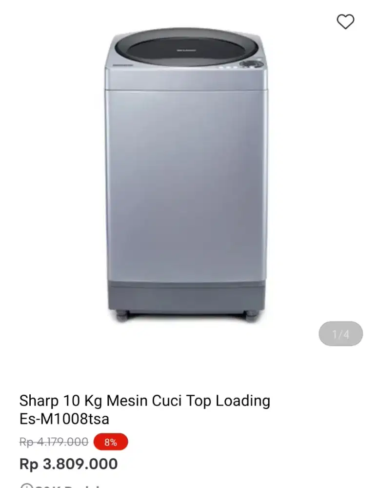SHARP MESIN CUCI TOP LOADING 10KG ES-M1008TSA