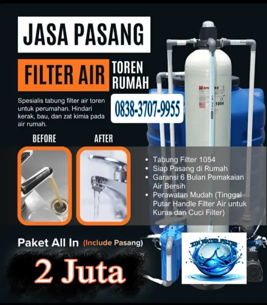 Sepaket filter penjernih air keruh bau berminyak
