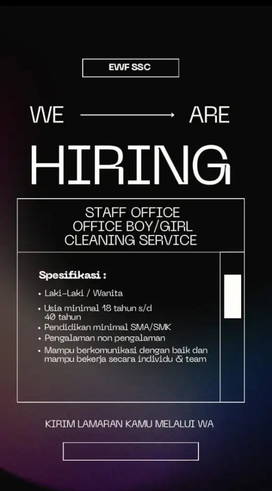 Lowongan Pekerjaan secepatnya !!