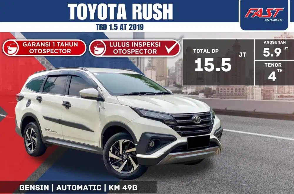 TOYOTA RUSH TRD 2019 1.5 AT KM.49RB ISTIMEWA & PAJAK PANJANG
