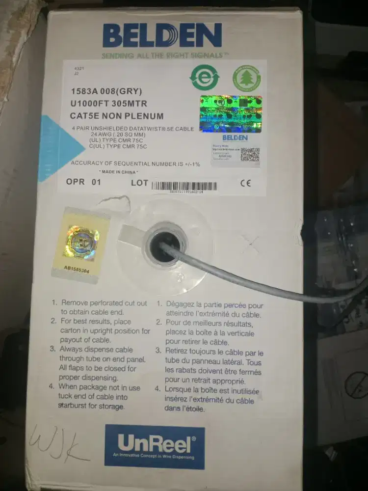 Kabel jaringan utp belden cat5 gray