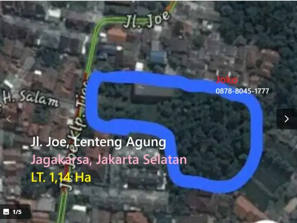 Tanah HARGA BAWAH NJOP Jl. Joe, Lenteng Agung, Jagakarsa