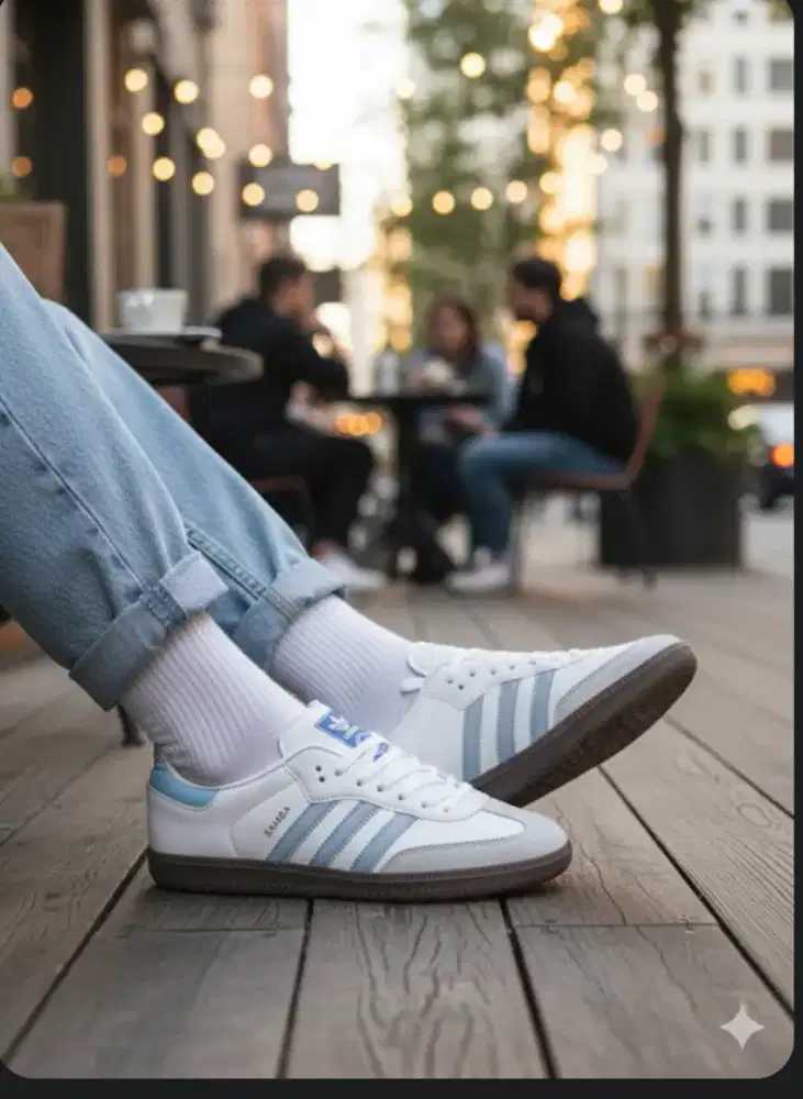 Sepatu Adidas Samba OG White Halo Blue Size 43,5 insol 27,5