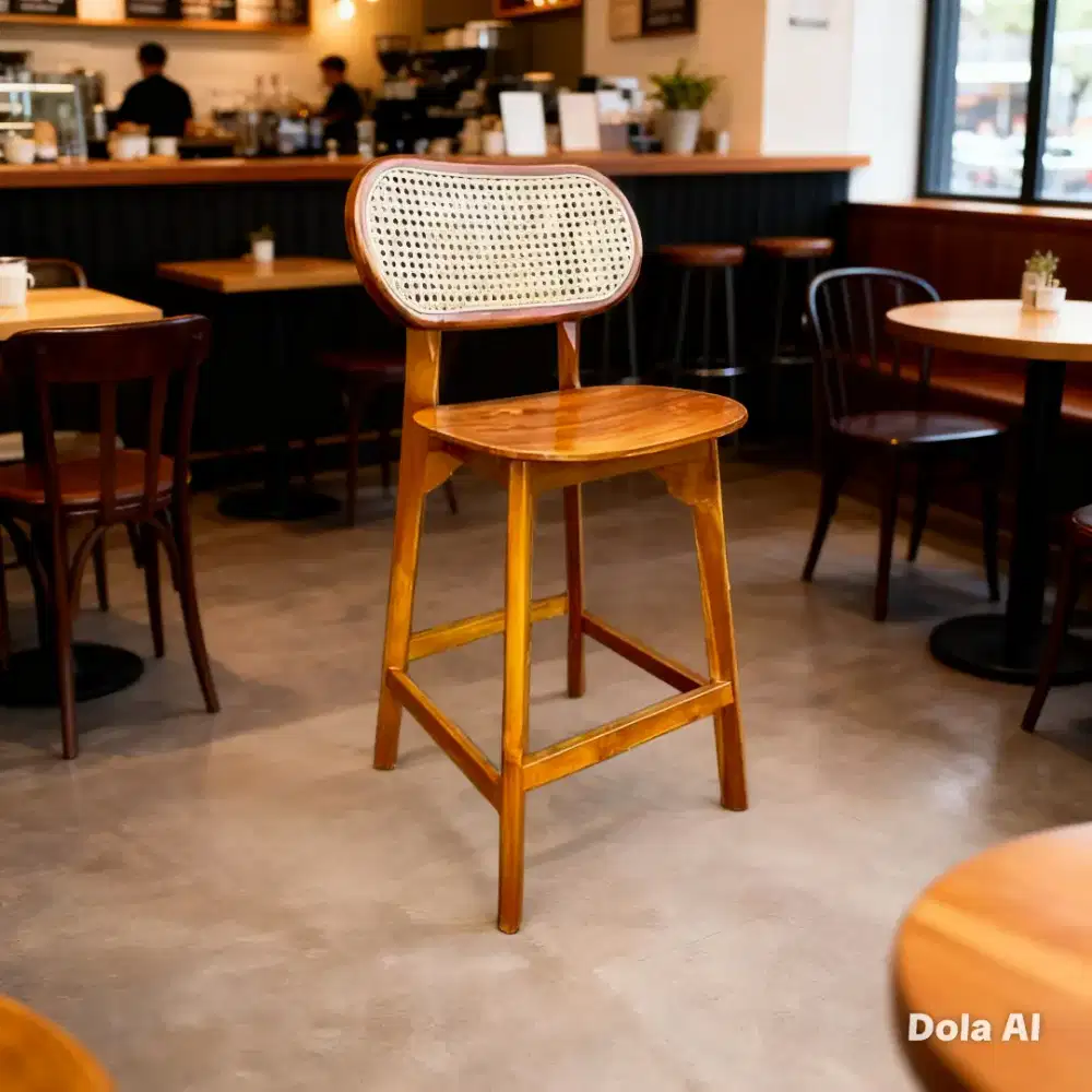 Kursi bar dan cafe jati