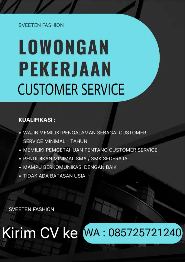 LOWONGAN KERJA CUSTOMER SERVICE
