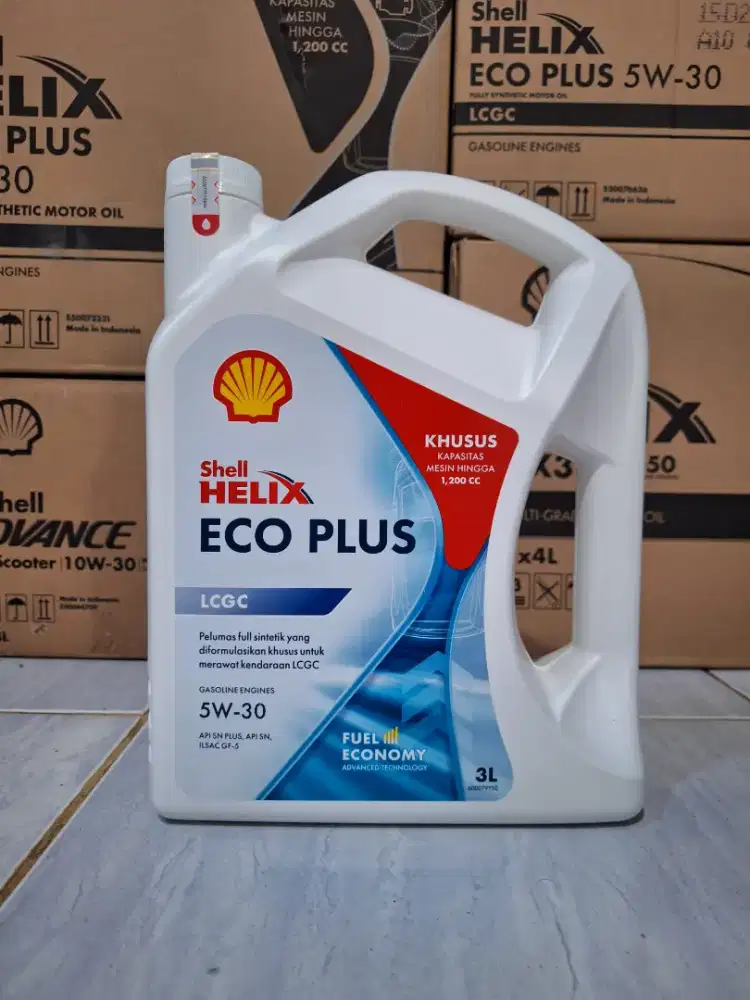 Oli mobil Shell helix ECO PLUS 5W-30 3L ORIGINAL.