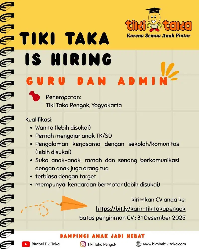 Lowongan Pekerjaan Bimbel